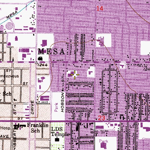 Topographic Map of City of Grace Church, AZ