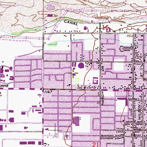 Topographic Map of Crosspoint Church of God, AZ