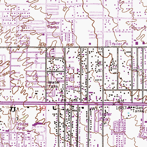 Topographic Map of Desert Chapel United Methodist Church, AZ