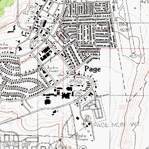 Topographic Map of First Baptist Church, AZ