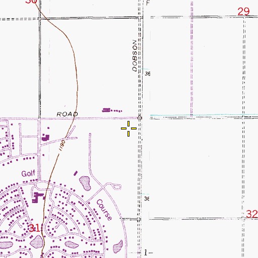 Topographic Map of First Baptist Church of Sun Lakes, AZ