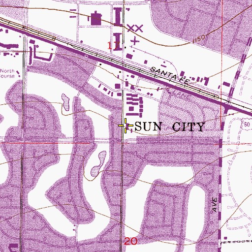 Topographic Map of First Presbyterian Church of Sun City, AZ
