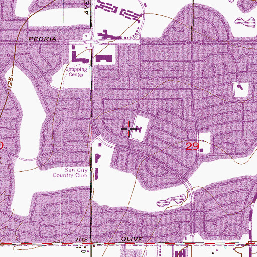 Topographic Map of First United Methodist Church, AZ