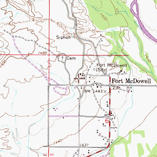 Topographic Map of Fort McDowell Indian Church, AZ