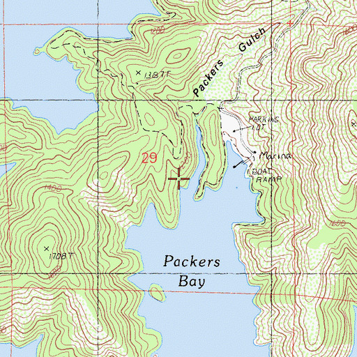 Topographic Map of Packers Gulch, CA