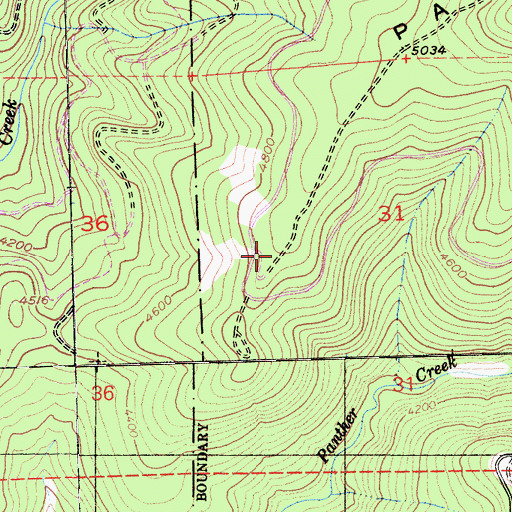 Topographic Map of Panther Ridge, CA