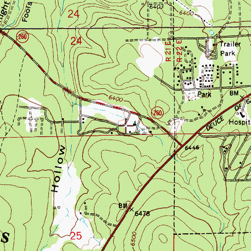 Topographic Map of Grace Evangelical Lutheran Church, AZ