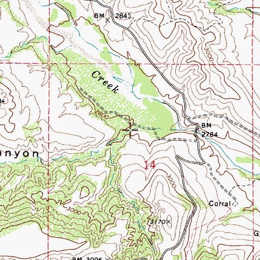 Topographic Map of Brady Canyon, AZ