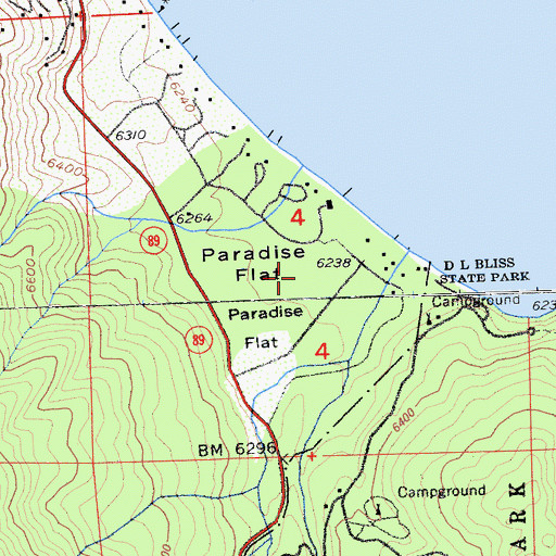 Topographic Map of Paradise Flat, CA