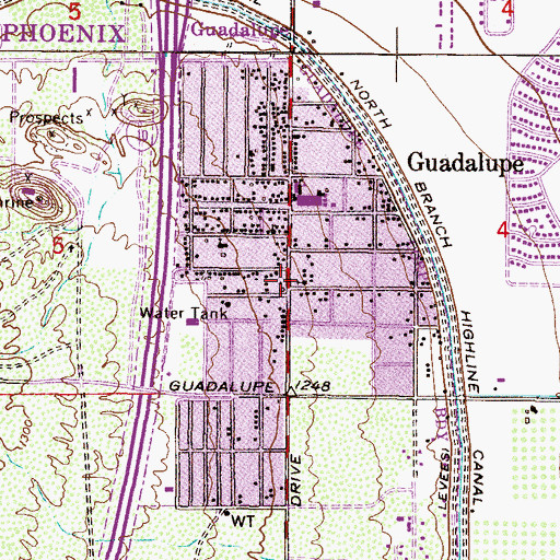Topographic Map of Guadalupe United Presbyterian Church, AZ