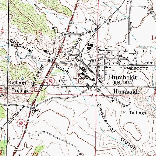 Topographic Map of Humboldt Community Christian Church, AZ