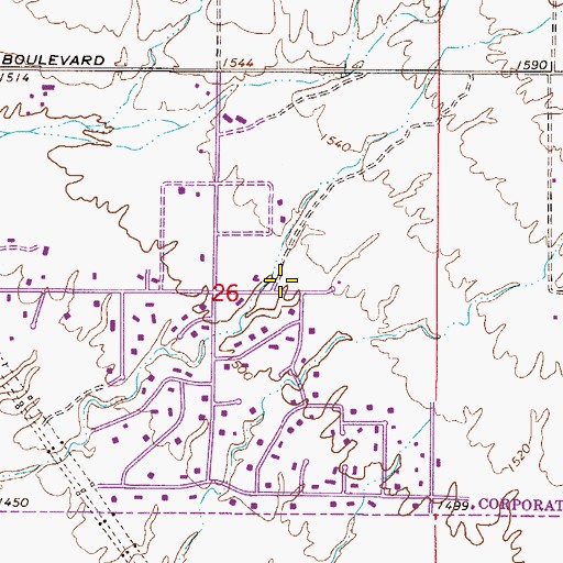 Topographic Map of Kingdom Hall of Jehovahs Witnesses, AZ