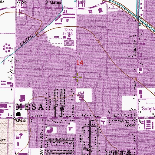 Topographic Map of Kingdom Hall of Jehovahs Witnesses, AZ