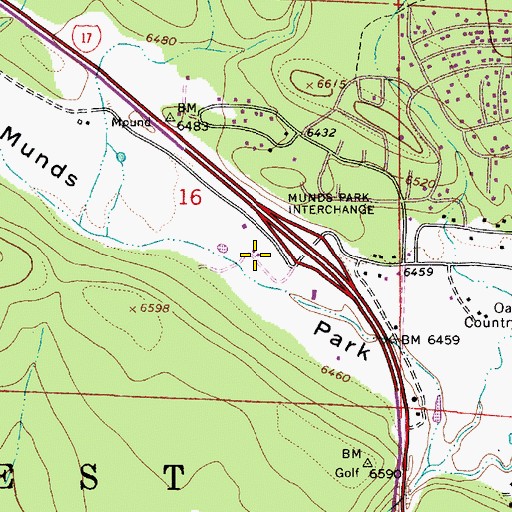 Topographic Map of Munds Park Community Church, AZ