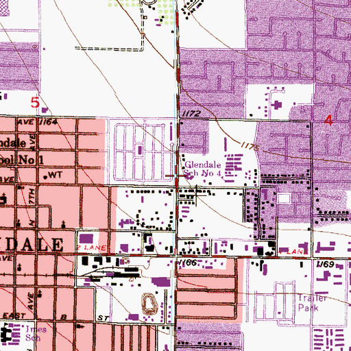 Topographic Map of Saint John's Lutheran Church, AZ