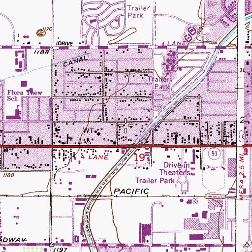 Topographic Map of Saint Margaret Roman Catholic Church, AZ