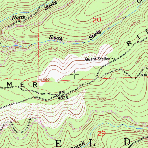 Topographic Map of Plummer Ridge, CA