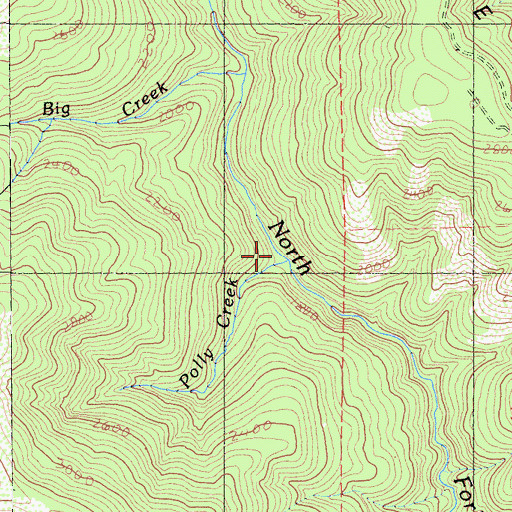 Topographic Map of Polly Creek, CA
