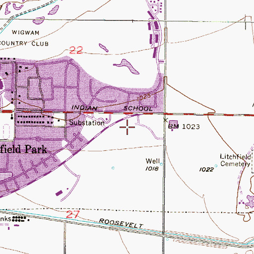 Topographic Map of Trinity Lutheran Church, AZ