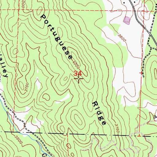 Topographic Map of Portuguese Ridge, CA