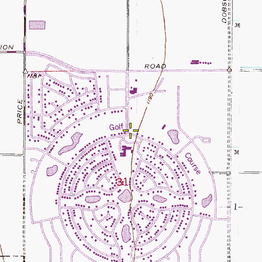 Topographic Map of United Church of Sun Lakes, AZ