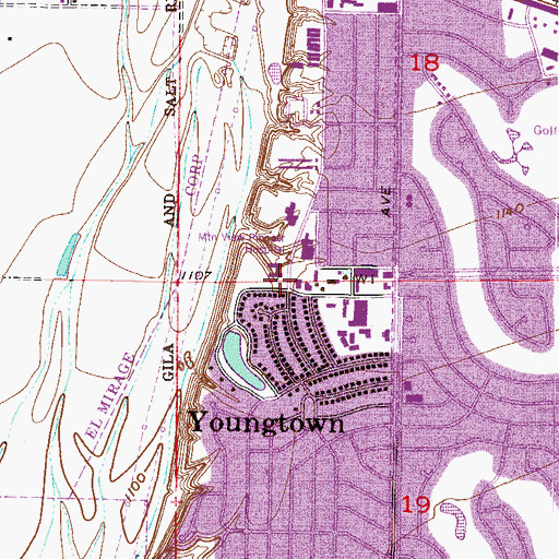 Topographic Map of Youngtown United Methodist Church, AZ