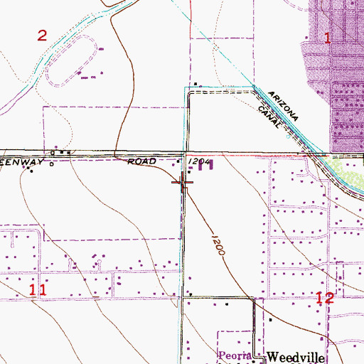 Topographic Map of Kingdom Hall of Jehovahs Witnesses Ashbrook Congregation, AZ