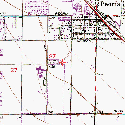Topographic Map of Kingdom Hall of Jehovahs Witnesses Peoria Congregation, AZ