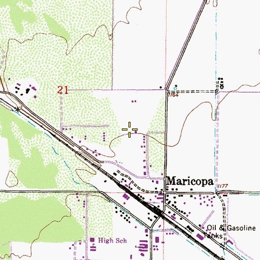 Topographic Map of Maricopa Community Church, AZ