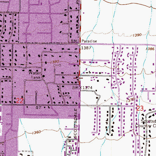 Topographic Map of North Scottsdale United Methodist Church, AZ