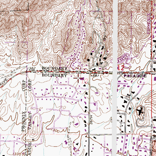 Topographic Map of Palo Cristi Presbyterian Church, AZ