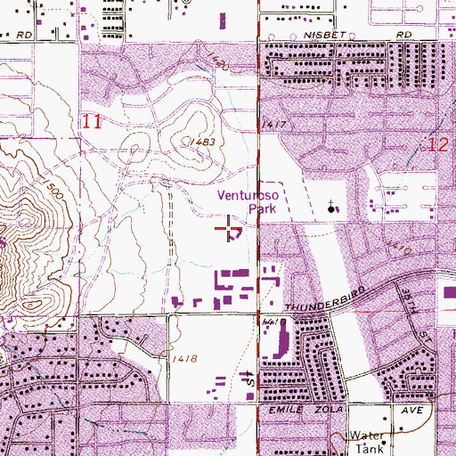 Topographic Map of Paradise Valley Baptist Church, AZ