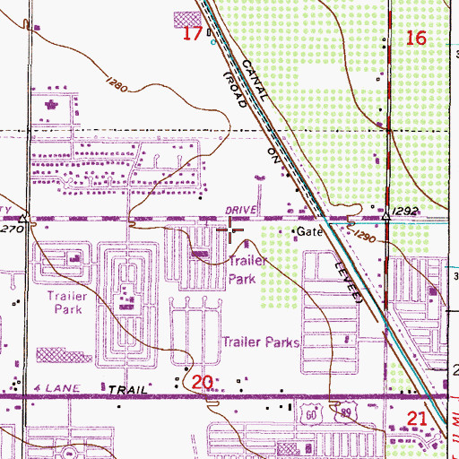Topographic Map of Pilgrim Evangelical Lutheran Church, AZ