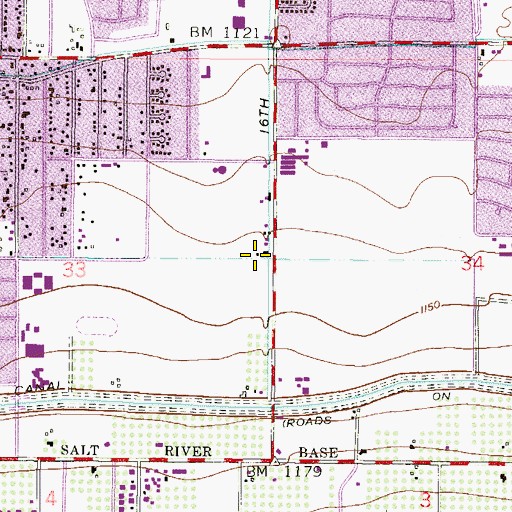 Topographic Map of South Phoenix Church of Christ, AZ