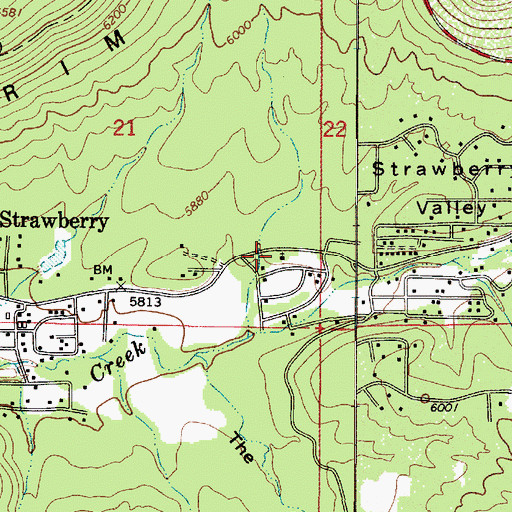 Topographic Map of Strawberry Chapel in the Pines, AZ