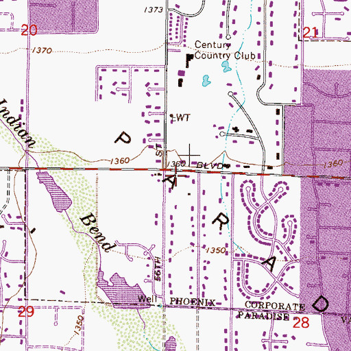 Topographic Map of The New Church of Phoenix, AZ
