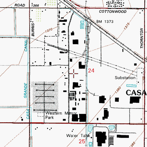 Topographic Map of Valley Industrial Park, AZ