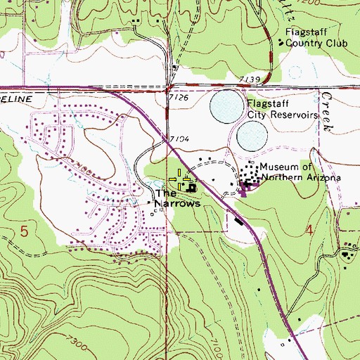 Topographic Map of Museum of Northern Arizona Colton Research Center Campus Museum Woodhouse Building, AZ