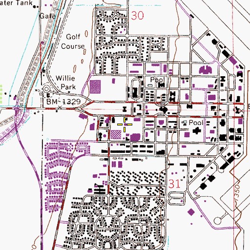 Topographic Map of Arizona State University Polytechnic Campus Peralta Hall, AZ