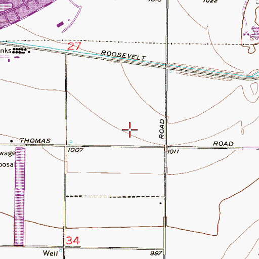 Topographic Map of Estrella Mountain Community College Komatke Hall, AZ