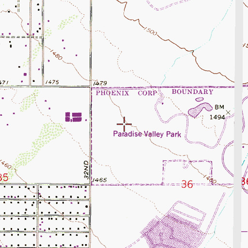 Topographic Map of Paradise Valley Community College Learning Resources Complex, AZ