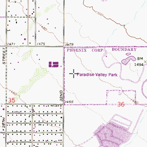 Topographic Map of Paradise Valley Community College Science Building, AZ