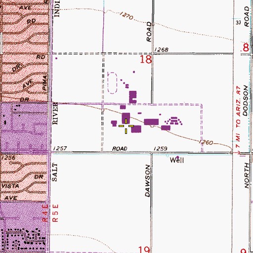 Topographic Map of Scottsdale Community College Main Campus Administration Building, AZ