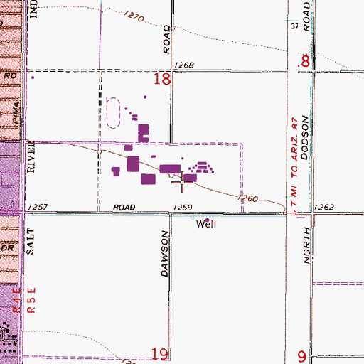 Topographic Map of Scottsdale Community College Main Campus University Center, AZ