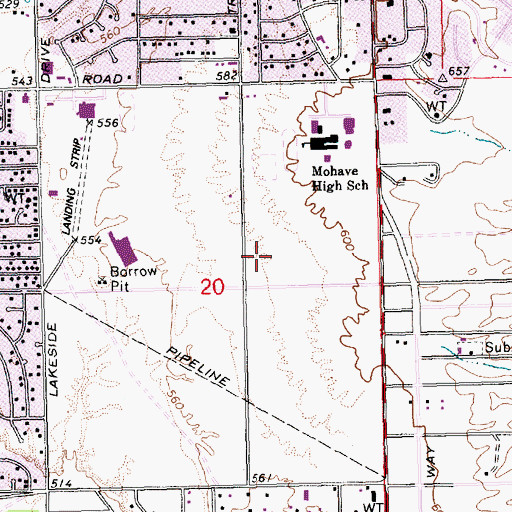 Topographic Map of Bullhead City Police Department, AZ