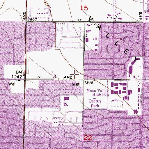 Topographic Map of Phoenix Police Department Cactus Park Precinct, AZ