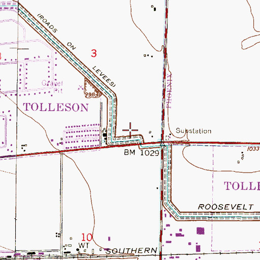 Topographic Map of Tolleson Police Department, AZ