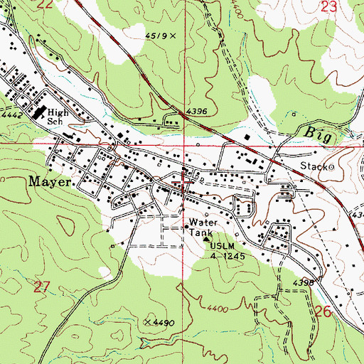 Topographic Map of Mayer Fire Department Station 21, AZ