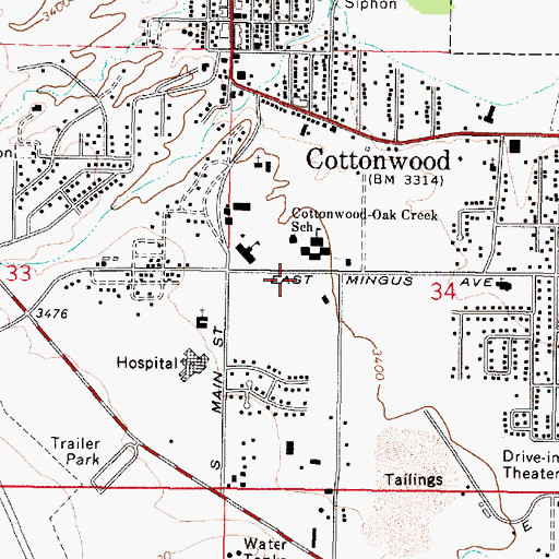 Topographic Map of Verde Valley Ambulance Company, AZ