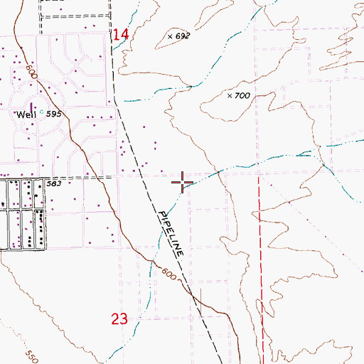 Topographic Map of Fort Mojave Mesa Fire Department Station 92, AZ